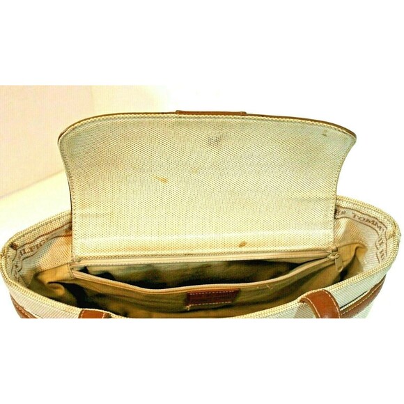 Tommy Hilfiger Shoulder Bag Vintage Tan Brown Canvas Purse Leather Handbag - Picture 4 of 10